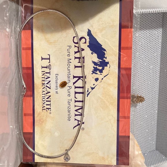 NWOT - Safi Kilima Omega Chain Necklace & Pear Shaped Tanzanite Slide Pendant* - Picture 6 of 12